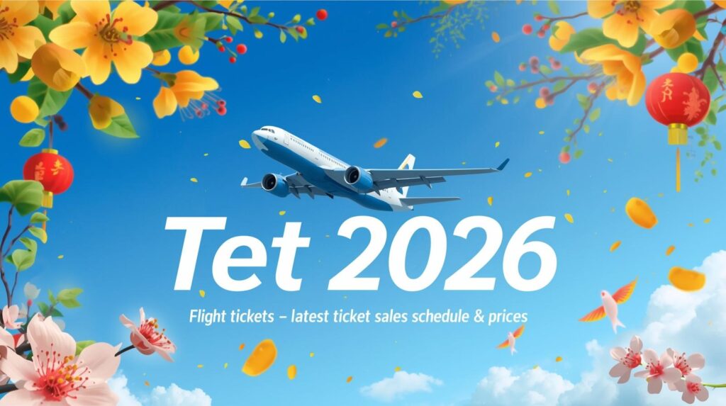 Banner vé máy bay Tết 2026 giá rẻ, lịch bán vé và giá vé mới nhất
