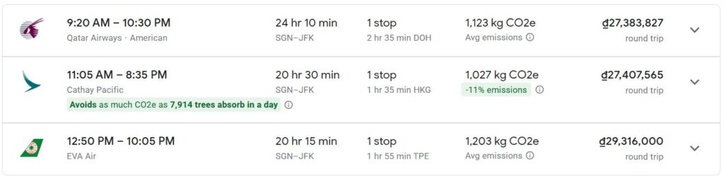 Vé máy bay Sài Gòn New York đáp tại sân bay quốc tế John F. Kennedy (JFK)