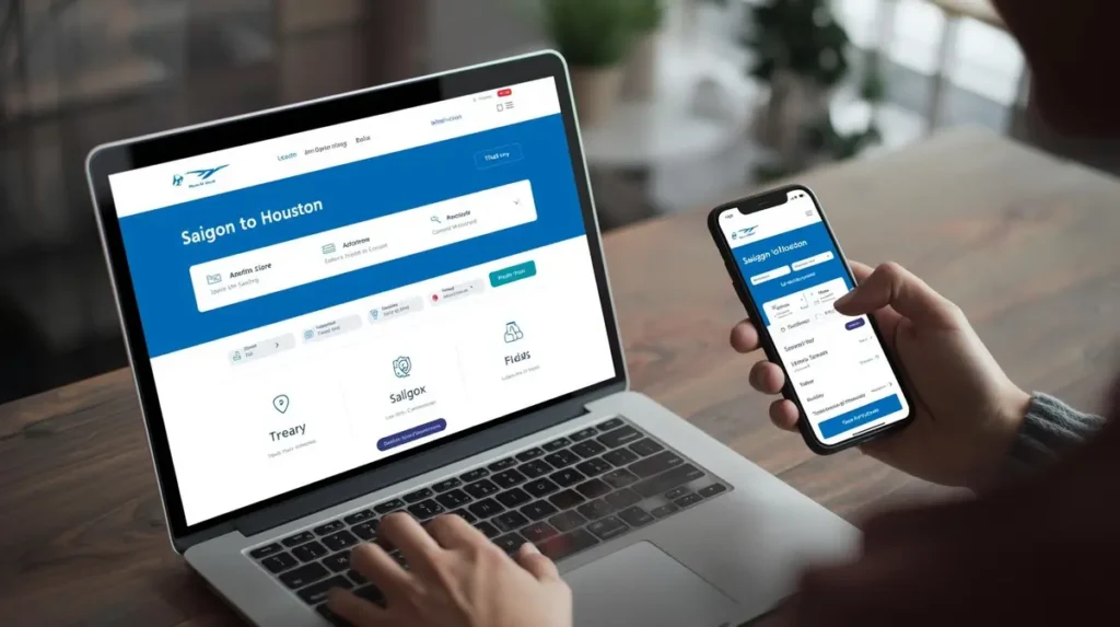 Đặt vé máy bay Sài Gòn Houston khứ hồi từ 24 triệu đồng trên website Vietguide, thao tác nhanh chóng tiện lợi.