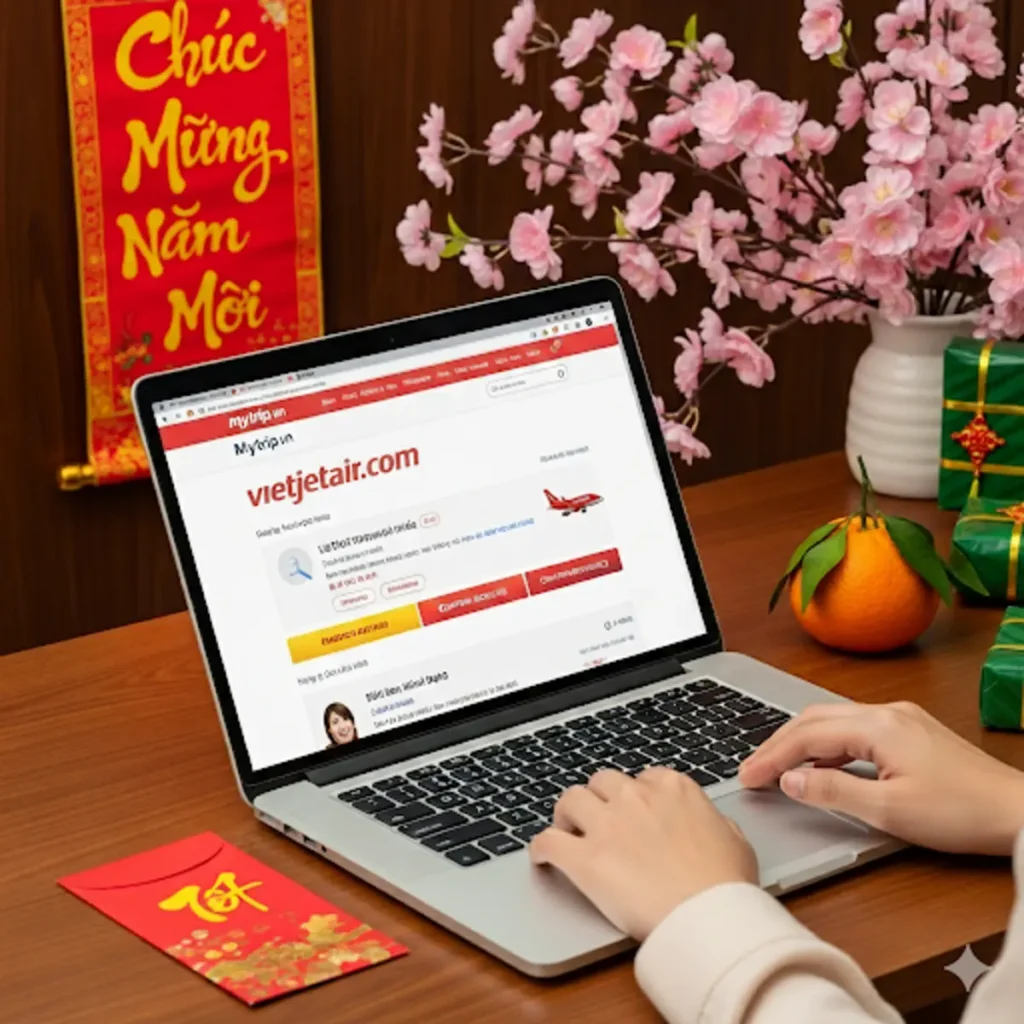 Đặt vé máy bay Tết 2026 Vietjet Air trực tuyến Mytrip.vn