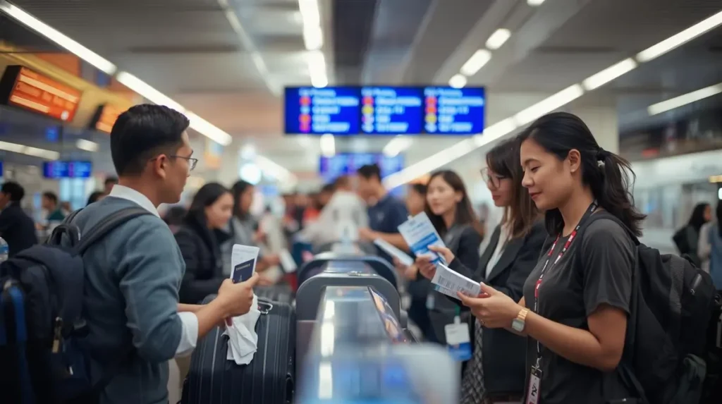 Hành khách làm thủ tục tại sân bay Tân Sơn Nhất (SGN) cho chuyến bay quốc tế Sài Gòn Houston, vé khứ hồi chỉ từ 24 triệu đồng.