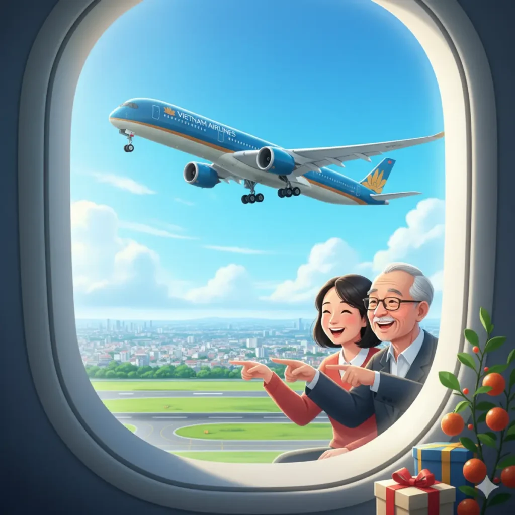 Máy bay Vietnam Airlines cất cánh từ Sài Gòn đi Thanh Hóa Tết 2026